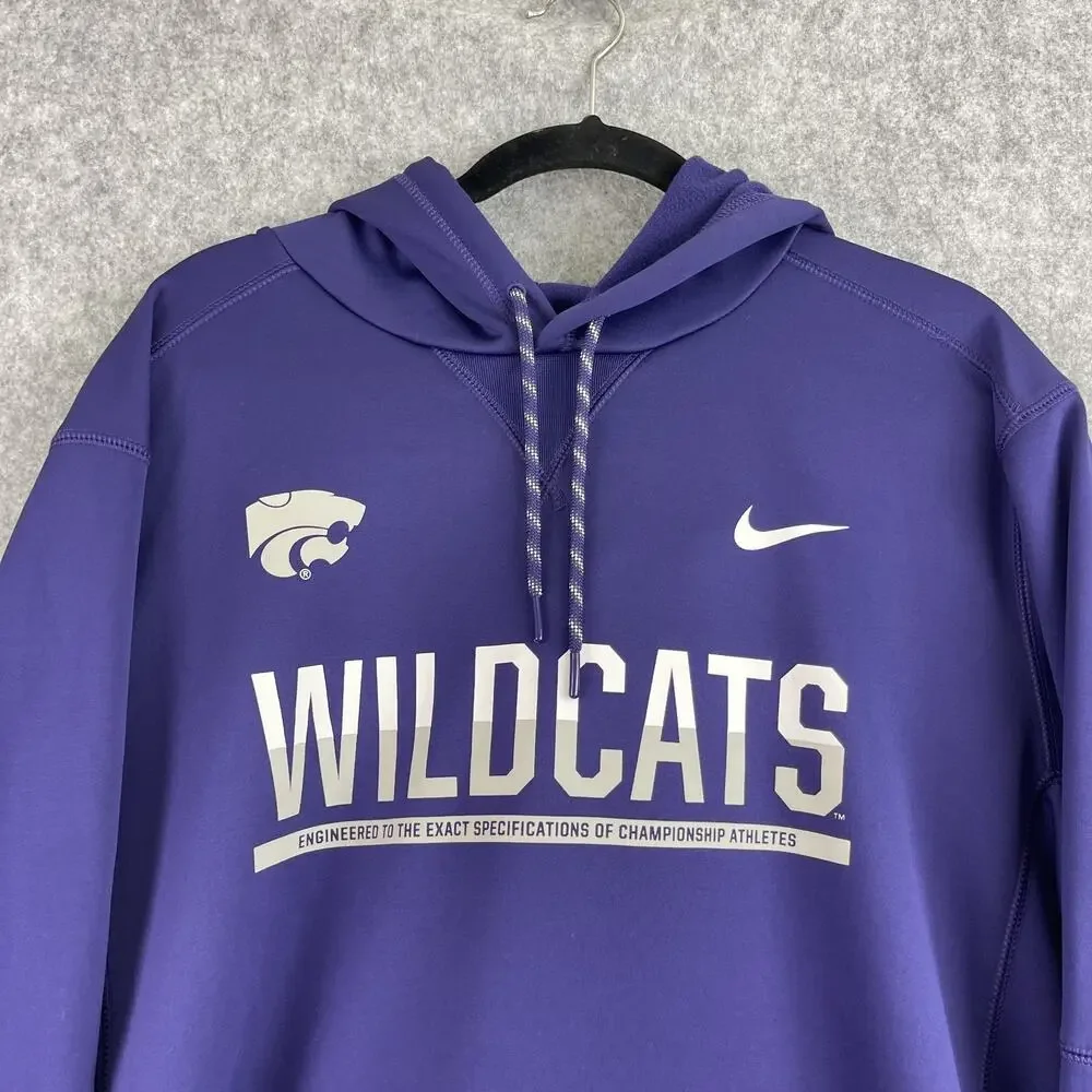 Nike Kansas State Wildcats Hoodie Mens Large Purple Therma Fit‎ Circuit Pullover